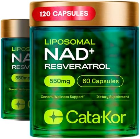 NMNH Supplement Alternative – Liposomal NAD+ Resveratrol – 30-Day Supply – Third-Party Tested – 120 Capsules – Advanced NAD+ Supplement – Pack of 2