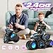 Tecnock RC Motorcycle, Remote Control Motorcycle with LED Lights, RC Car Dirt Bike Toy, 360° Spins and Flips, Rechargeable Batteries, Gift for Boys Ages 5-7, 8-12