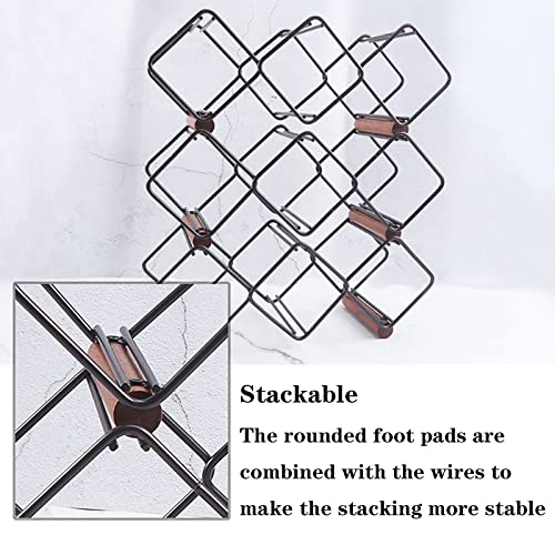Soporte para botellas de vino 3 niveles de metal miniatura 7