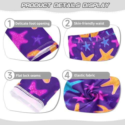 ALAZA Girls' Leggings Children's Yoga Pants Skinny Printed Dance Bright Starfish Comfortable 4T2