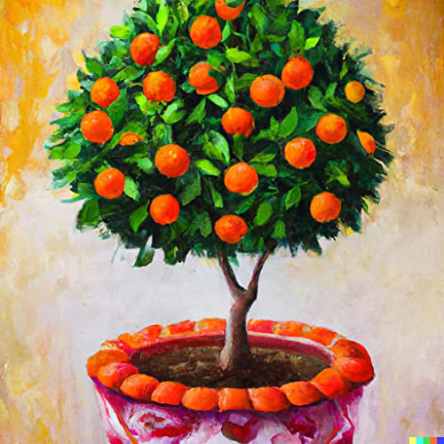 Amerique Pair 38 Inch Artificial Orange Trees With Nursery Pots #TOP2