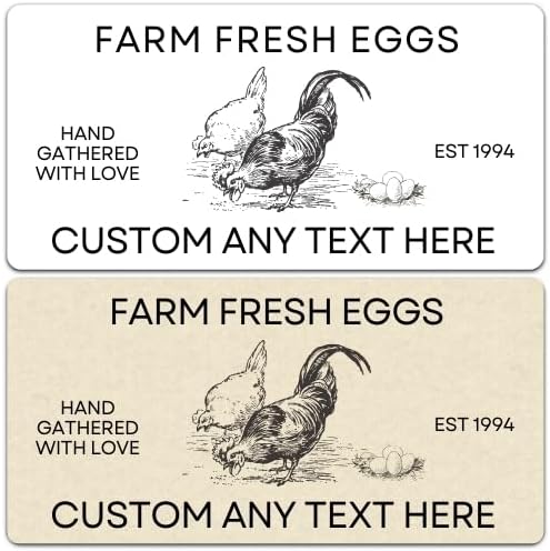 Calcomanías personalizadas para cartón de huevos, etiquetas personalizadas de cartón de huevos frescos de granja, papel kraft de vinilo y