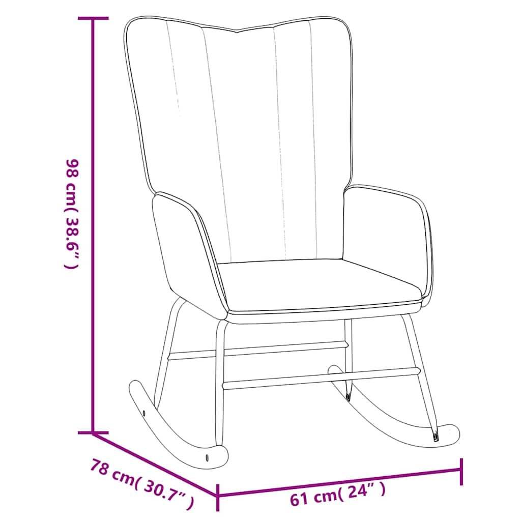 Mecedora con taburete de terciopelo negro, sillón relax con acolchado, estructura de madera, silla balancín ergonómica para salón, dormitorio, habitación de bebé, ideal para relajarse y