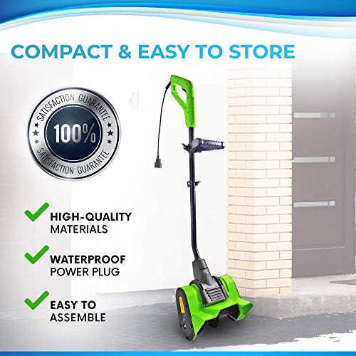 Project One Electric Snow Thrower Wire Corded 9 Amp 120 Volt, Snow Shovel 13\" Width, 450 LBS/Minute