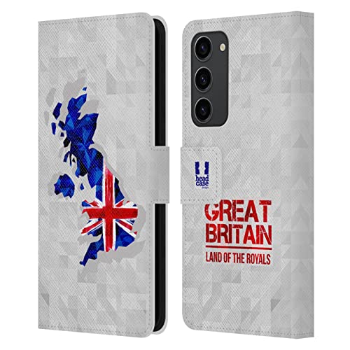 Étui Samsung S23 Plus 5G en cuir Head Case Designs avec fentes cartes motif géométrique
