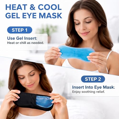 Image of Jenna Gel Sleeping Eye Shade Mask Cover For Insomnia, Meditation, Puffy Eyes And Dark Circles (Eyes Cat Grey Gel)