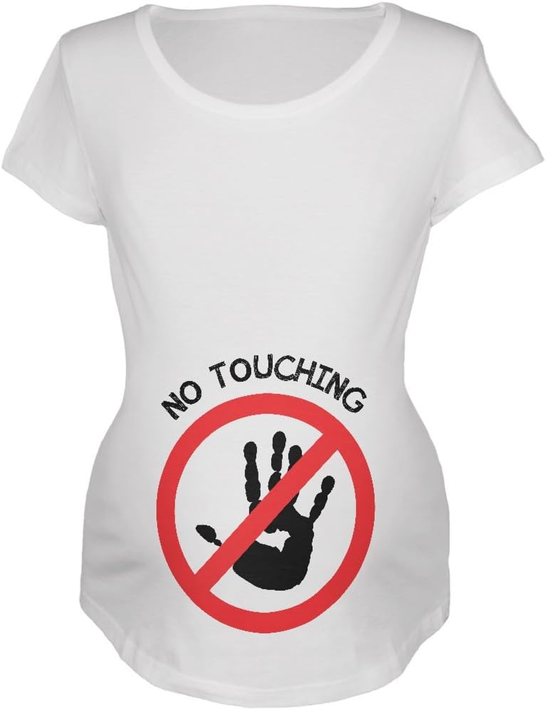 Old Glory NO Touching White Maternity Soft T-Shirt - Small
