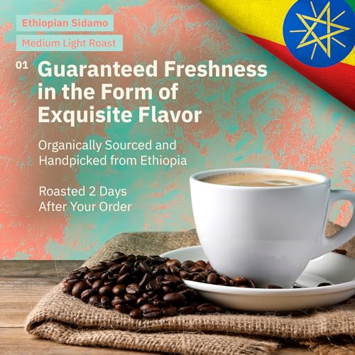 Café en grano Ethiopian Sidama, tueste medio claro, 12 oz miniatura 2