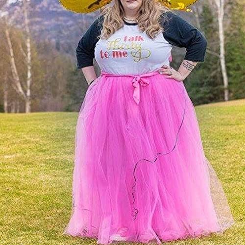WDPL Women's A-Line Tulle Strips Ruffles Tutu Ball Gown Skirts2