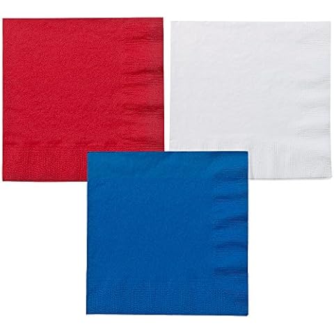 Party Dimensions Luncheon Napkin Bundle - Red, White & Blue 20 Count Napkin Packs - Bundle of 3 Items Cover
