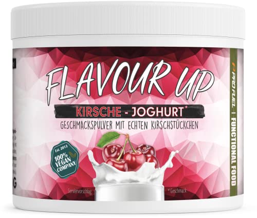 Geschmackspulver KIRSCHE-JOGHURT 250g - Leckerer Geschmack und Süße - nur 10 kcal pro Portion - Vielseitig einsetzbar für Lebensmittel & Getränke - Flavour Powder - FLAVOUR UP
