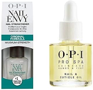 OPI Nail Envy Nail Polish, Nail Strengthener Treatment with Wheat Protein & Calcium for Strong Natural Nails, OPI Nail Envy Original & ProSpa Nail and Cuticle Oil Bundle