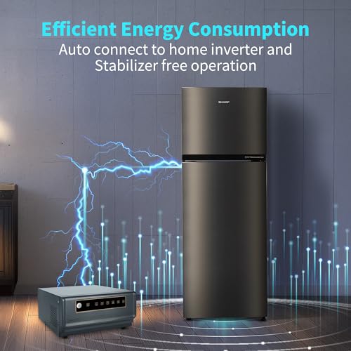 Image of SHARP 285 L Frost Free Double Door 2 Star Refrigerator |Japan 7 Shield Protection|Hi-Tech Inverter |(Coffee Hairline, SJ-FF335V2-PCH)