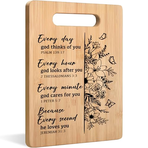 WARDOS Christian Cutting Chopping Board, Christian Gifts for Women Faith, Bible Verse Gifts, Inspirational Scripture Bamboo Cutting Boards for Kitchen
