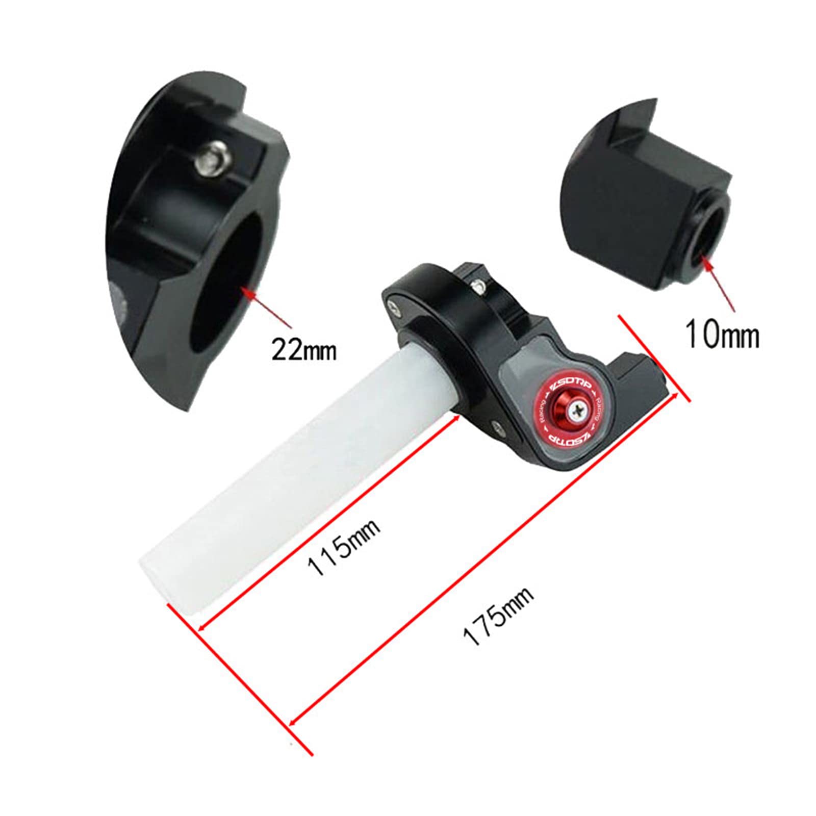 Manopola Dell'acceleratore con Cavo, Gas Rapido Manopole del Manubrio da 7/8 Pollici Kit per Moto da Cross, Pitbike e Quad a 4 Tempi ATV 50 cc, 90 cc, 110 cc 125 cc, 140 cc (Blu)