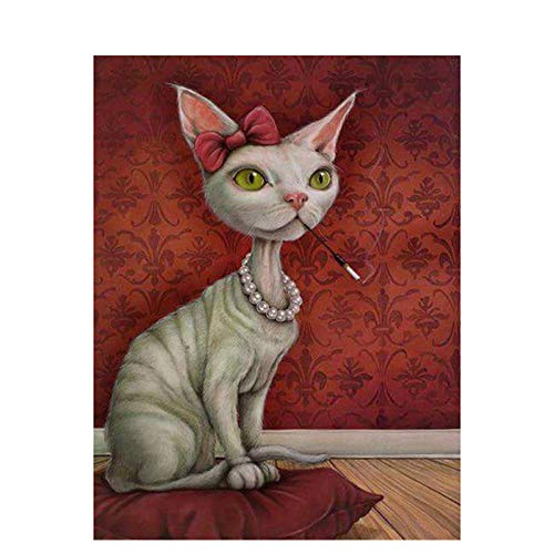 DIY pintura para Adultos - Gatito sin pelo - pintura al leo de lienzo Los adultos y los nios usan pinceles y pintura para pintura artstica, regalos creativos - 40x50cm (Sin marco)