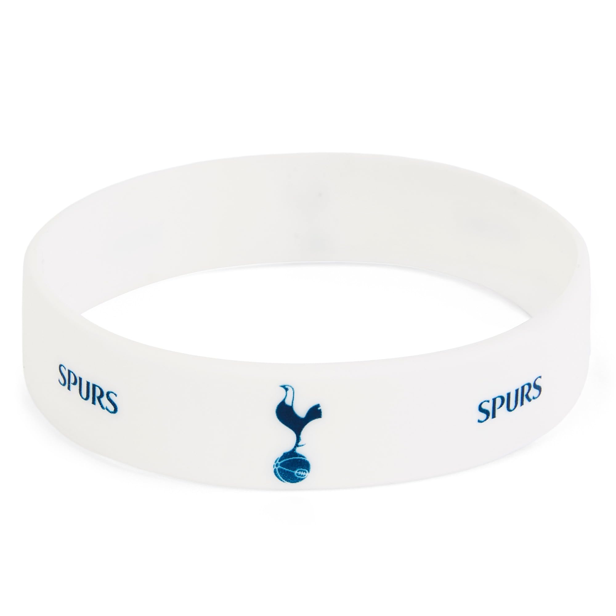 Official Tottenham Hotspur FC White Silicone Wristband with Club Crest & 'SPURS' Text - Football Merchandise