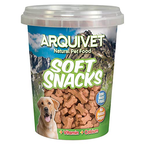 ARQUIVET Soft Snacks - Ossi piccoli di salmone - 300 gr - Snack per cani a forma di osso piccoli - Snack per cani - Alimento complementare