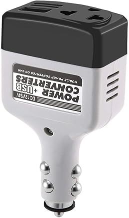 Pudincoco DC 12/24 V a CA 220 V/USB 6 V Adaptador de inversor de Corriente para autom?vil Potencia autom?tica para autom?vil Convertidor de Carga para autom?vil con Interfaz USB (Blanco y Negro) Pudincoco DC 12/24 V a CA 220 V/USB 6 V Adaptador de inversor de Corriente para autom?vil Potencia autom?tica para autom?vil Convertidor de Carga para autom?vil con Interfaz USB (Blanco y Negro)