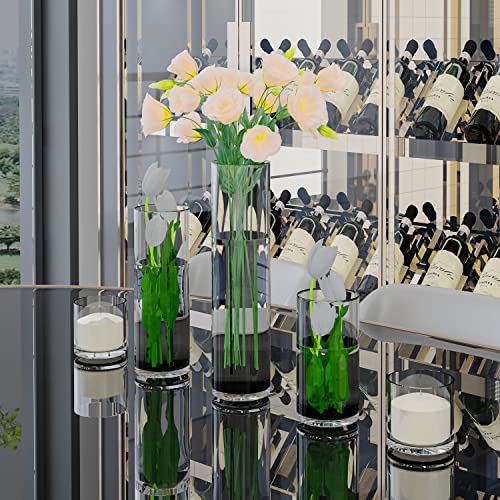 Cnartisan Glass Cylinder Vase, 12 Inch Tall X 4 Inch Wide, 6 Pieces, Perfect For Wedding Centerpieces And Home Decor, Suitable For Flowers, Floating Candles, Pillar Candles And Succulents #TOP1