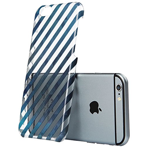 Electronic Silk Road Iphone 6 Case, Esr The Beat Series Protective Case Bumper[Scratch-Resistant] Hard Back Cover With Clear And Blue Twill Pattern For 4.7 Inches Iphone 6 (Blue Stripe) #TOP2
