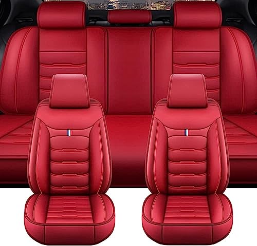 Housse de siège voiture Skoda Karoq 5 places cuir PU rouge robuste 2018-2026