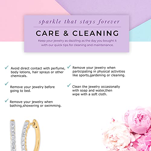La Joya 3/4 Ct Tw Lab Grown Diamond Hoop Earrings For Women | Crafted In Yellow Gold Plated 925 Sterling Silver | The Ideal Pair Of Womens Diamond Earrings To Get For Her This Mother's Day #TOP5