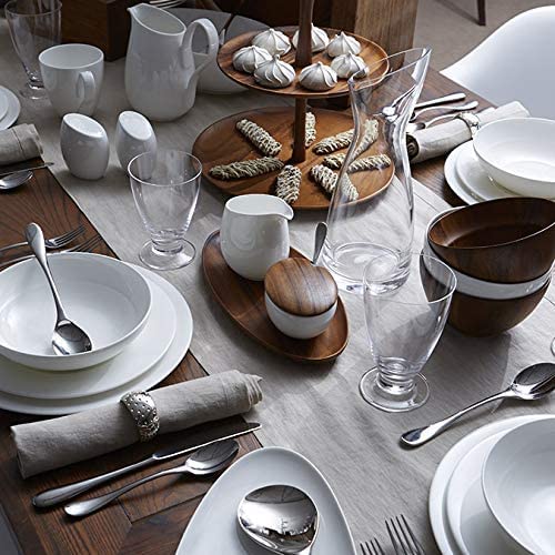 nambe Skye Collection Creamer Set | 3-Pc Set | Porcelain Sugar Bowl with Lid and Creamer Jug Set with Acacia Wood Serving Tray | White | Designed by Robin Levien