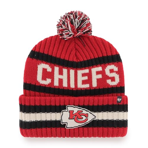 Bonnet Chiefs tricot pompon rouge homme accessoire hiver NFL