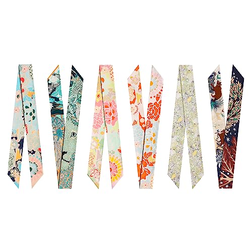 4/6/8/10 pieces hair ribbon scarf set fashion ribbon scarf for hair handbag handle scarf purse scarf for women