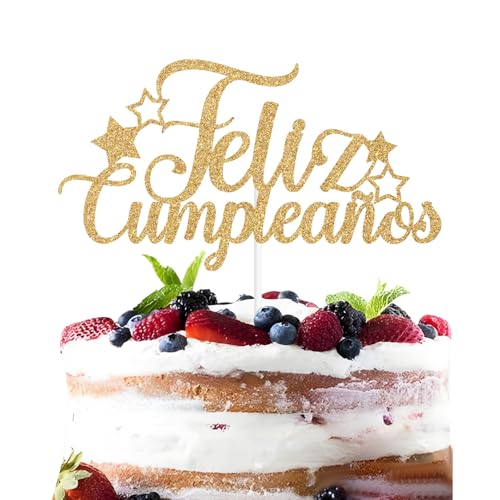 Feliz Cumpleaños Cake Topper, Spanish Happy Birthday, Fiesta Mexican Birthday, Bday Party Decorations for Men and Women