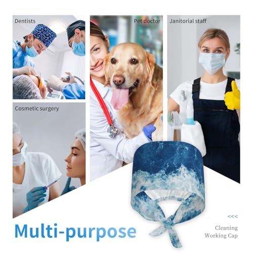 Image of Unisex Adjustable Surgical Sweatband - Elastic Bandage Cap - Scrub Caps for Nurse Working Cap