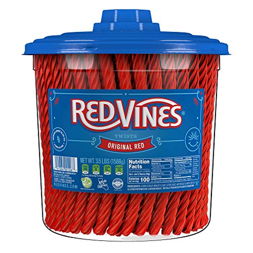 Red Vines Licorice, Original Red Flavor Soft & Chewy Candy Twists, 3.5 lbs, 56 Ounce