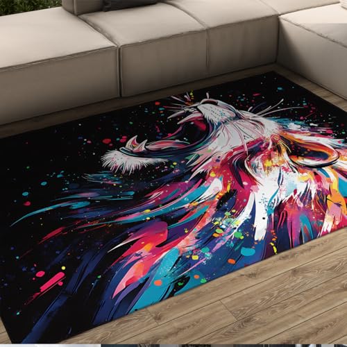 Tapis antidérapant lavable 200x300cm résistant aux taches graffiti - 2