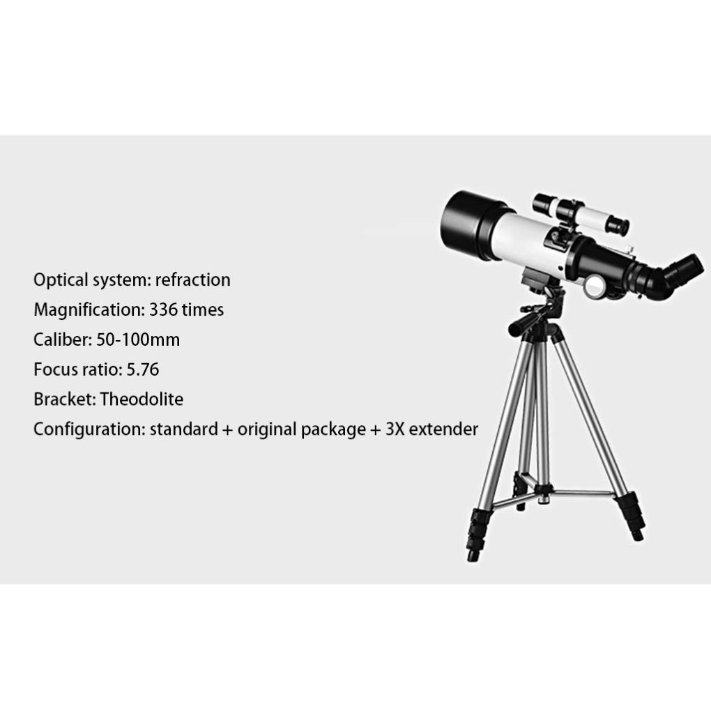 Space Astronomische Telescoop voor kinderen, Beginners Sky Monoculaire 50-100mm Refractor Educatieve spotting scope voor kinderen Vogels kijken Spyglass Wit, C