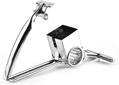 Miniatura 5 de Rallador de queso Acero inoxidable Trituradora Vegetal Cortador Amoladora 4 cuchillas de tambor