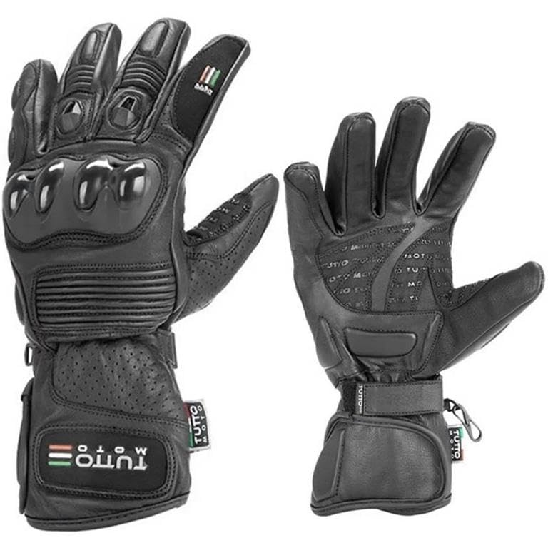 Luva de Couro Tutto Moto Race X (Preto, Pequeno)