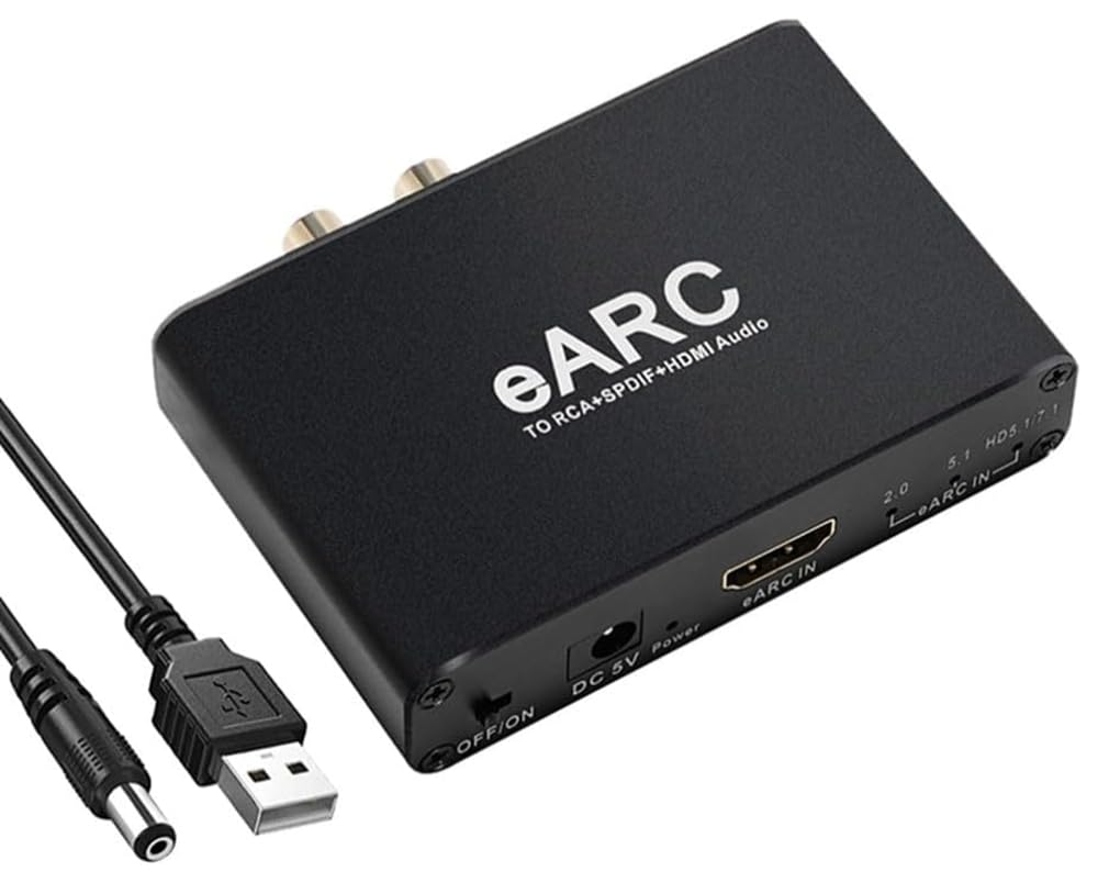 MINLIU eArc to RCA+SPDIF+HDMI Audio Converter, HDMI 1.4, 24bit/192KHz, Supports eARC and ARC Inputs, HD 5.1/7.1 Channel, AY128