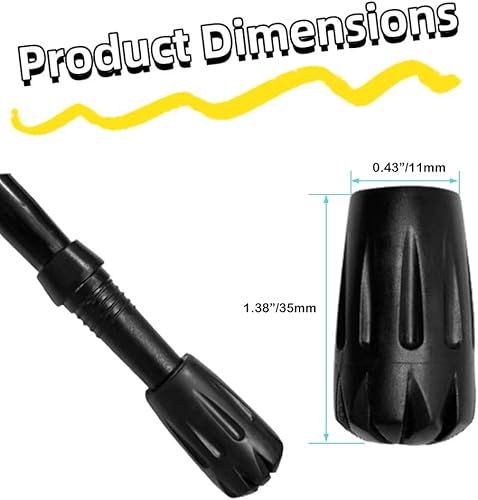Miniatura 2 de Holmgillick 8 Pcs Trekking Pole Tips Replacement Protectors, Trekking Pole Tips for Walking Sticks Rubber Tips for Hiking Sticks, Fits Most Standard