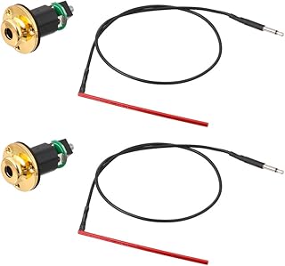 Piezo-Tonabnehmer für Akustikgitarre, 6,35 mm (1/4 Zoll), goldfarben, mit Untersattel, 2 Stück