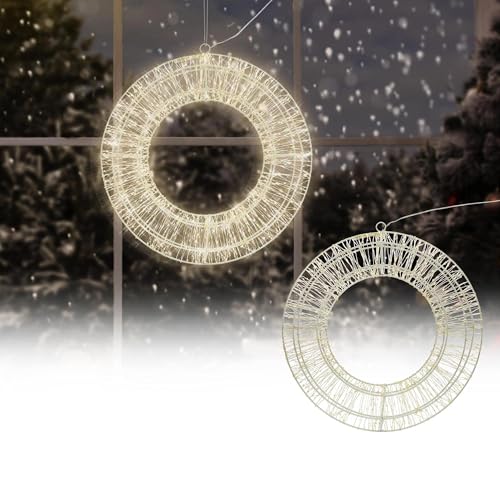 Weihnachtskranz aus Metall 16 ECD Germany LED Metall Kranz Ø38cm mit 960 LEDs, Warmweiß,...