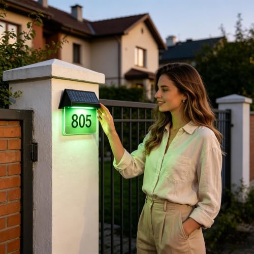 Luz solar de letrero automático para pared exterior y buzón con sensor LED 2