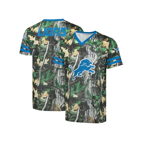 FOCO NFL Mens Officially Licensed Hunter Camo Primary Logo Game Day Football Jersey (US Alpha Large Regular Regular Detroit Lions - Hunter Camo)