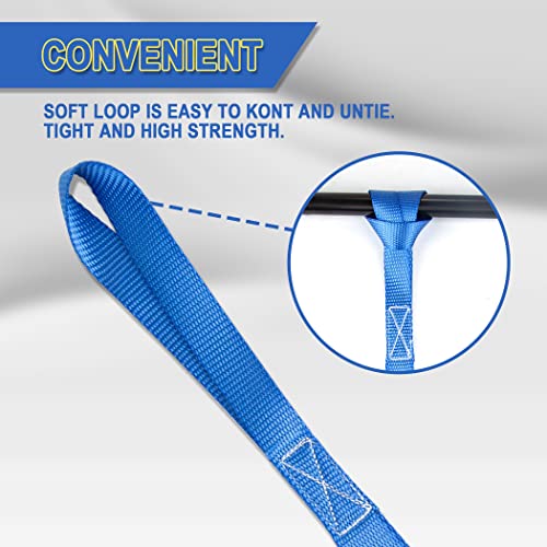 Cartman Soft Loop Tie-Down Straps In Blue Color, 8Pk X 18In, 3600Lbs #TOP3
