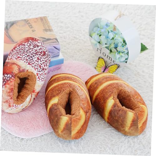 FRCOLOR Warm Winter Slippers Simulation Bread Slippers House Shoes Anti-slip Sole Comfortable Material4