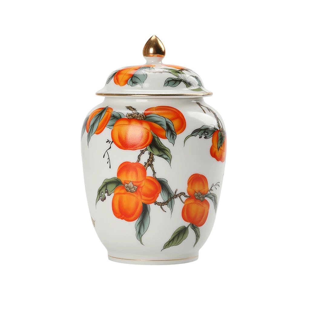 Puszka herbaty Ceramiczna herbata Zamknięty słoik Słoik herbaty Persimmon Herbaton Herbata biała kamelia Herbata owocowa Herbata zdrowotna Zamknięty pojemnik Kanister na herbatę (13 * 19 cm)
