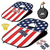 Collapsible Cornhole Set Outdoor Game - Portable Cornhole Boards Corn Hole Set with 8 Cornhole Bean