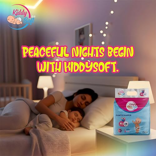 Image of KiddySoft Baby Diaper Pants with 5 Layer All Night Leakage Protection & Quick Absorbency (XL - 28, Pack of 2)