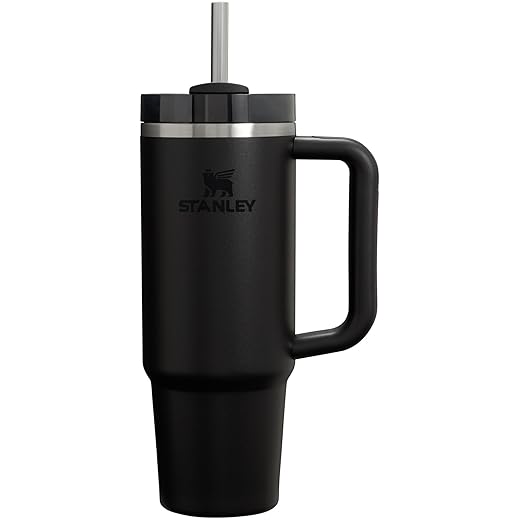 STANLEY Quencher H2.0 Tumbler with Handle and Straw 30 oz | Flowstate 3-Position Lid | Cup Holder Compatible for Travel | Insulated Stainless Steel Cup | BPA-Free | Black 2.0