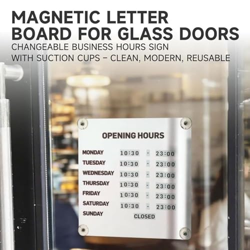 Panneau magnétique d'horaires d'ouverture 25x25 cm interchangeable - 5
